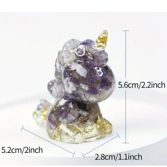 New! Crushed Genuine Crystal Stone and Resin, Unicorn Amethyst - Picture 2 of 2